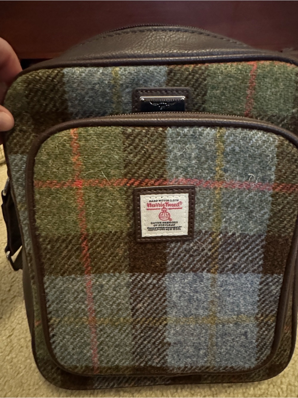 Glen Appin and Harris Tweed Plaid Crossbody Bag with Adjustable Strap